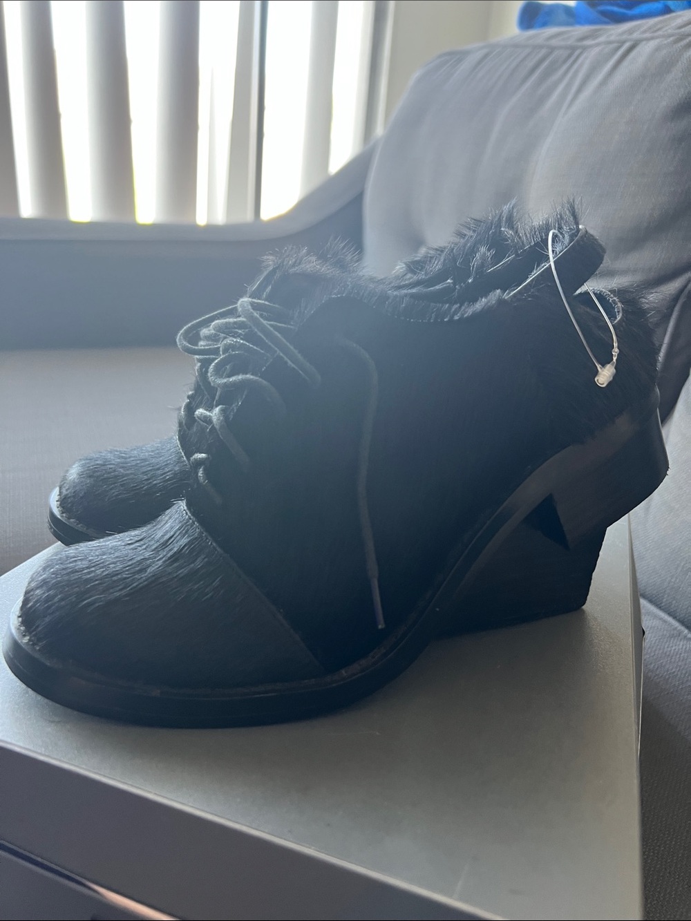 Alexander Wang Black Calf hair Wedge Oxfords - Picture 11 of 11